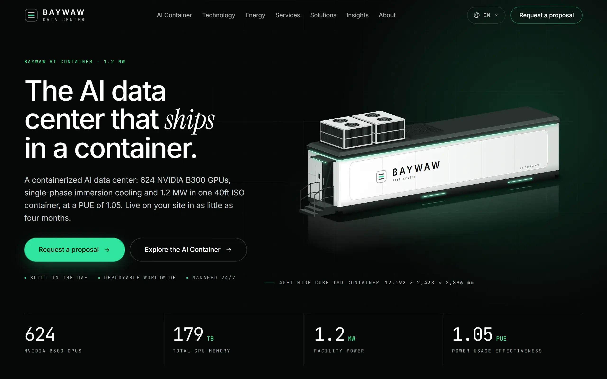 Page d’accueil du site Baywaw sur ordinateur